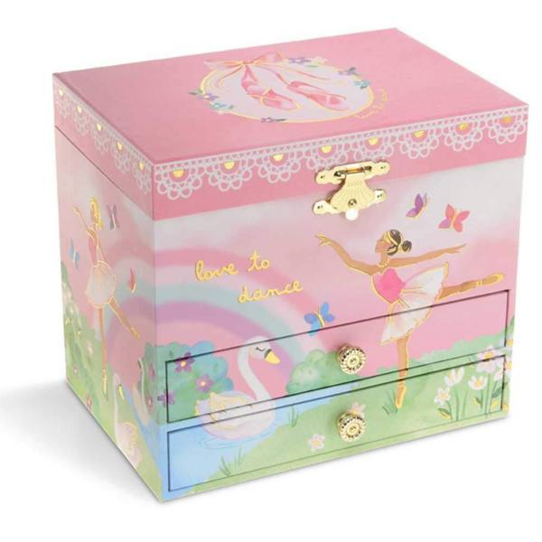 Musical Jewelry Box with 2 Pullout Drawers and Unicorn Design, The Beautiful Dreamer Tune Jewelkeeper