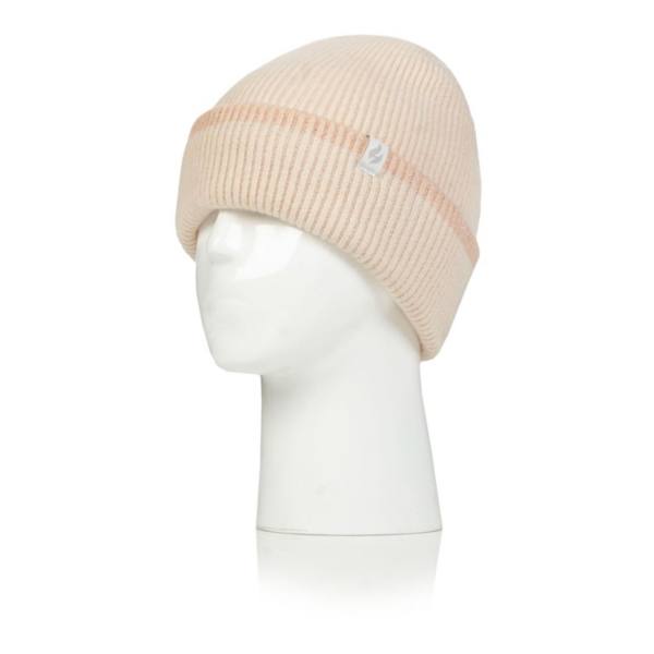 Women's Heat Holders Heatweaver Sparkle Striped Roll Up Hat Heat Holders