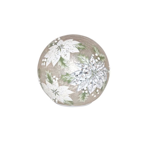 Studio 66 LED Frosted Poinsettia Orb Table Decor Studio 66