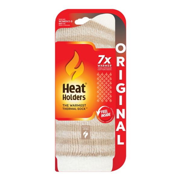 Women's Heat Holders Original 7x Warmer Feathered Top Stripe Crew Socks Heat Holders