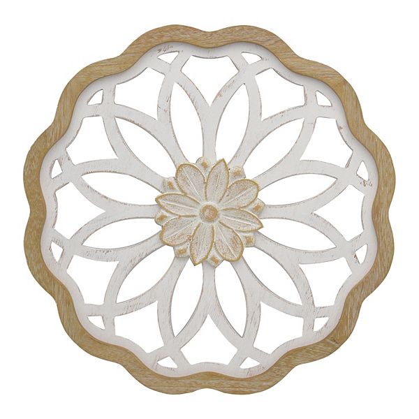 Belle Maison Floral Wood Wall Medallion Belle Maison