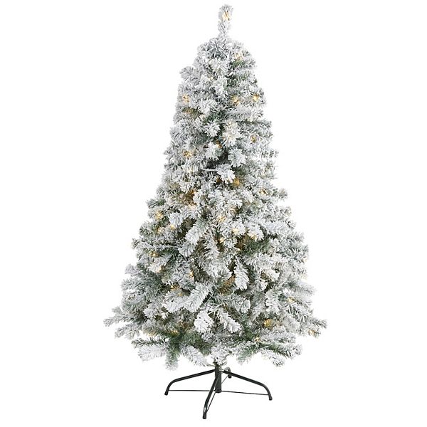 nearly natural 5-ft. Flocked Rock Springs Spruce Artificial Christmas Tree Nearly Natural