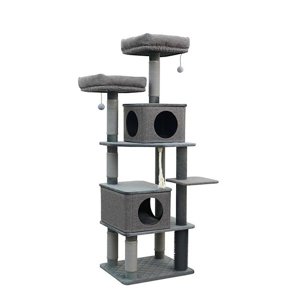 Catry Minimalistic Contemporary Cat Tree - 67", 6 Level, Large, Stella Catry