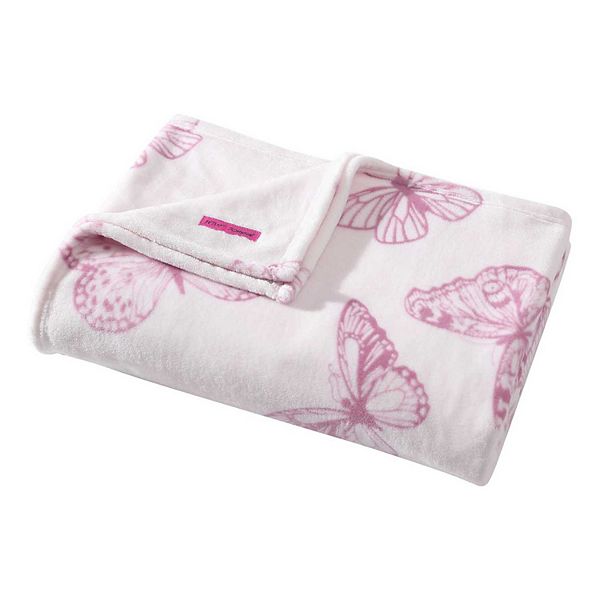 Betsey Johnson Malachite Butterfly Pink Throw Blanket Betsey Johnson