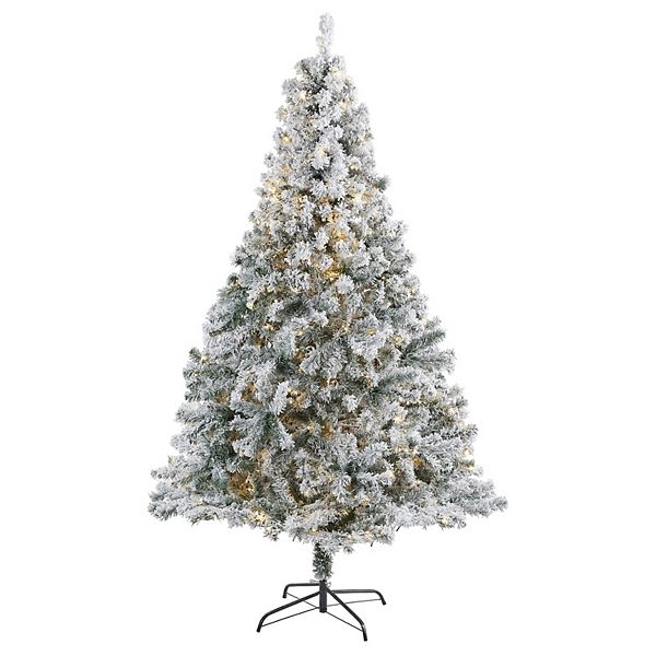 nearly natural 7-ft. Flocked Rock Springs Spruce Artificial Christmas Tree Nearly Natural