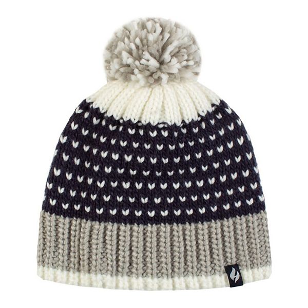 Women's Heat Holders Heatweaver Patterned Pom Pom Hat Heat Holders