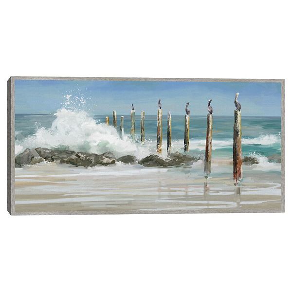 Perched by the Sea Framed Printed Canvas Wall Art Unbranded