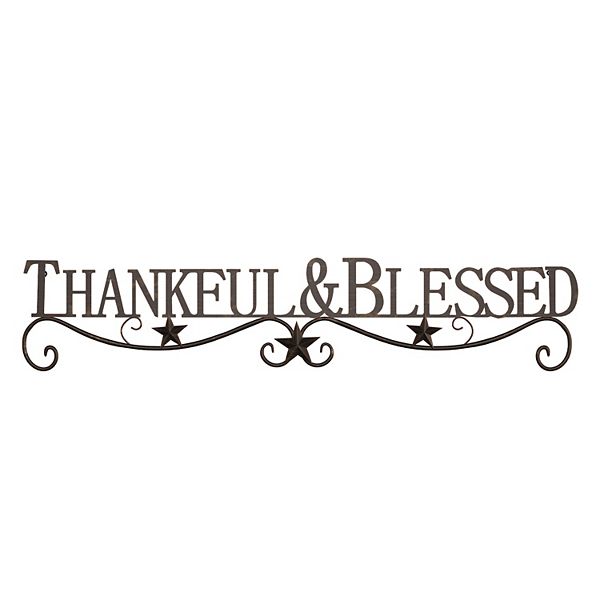 Lavish Home Metal Cutout "Thankful & Blessed" Wall Decor Lavish Home