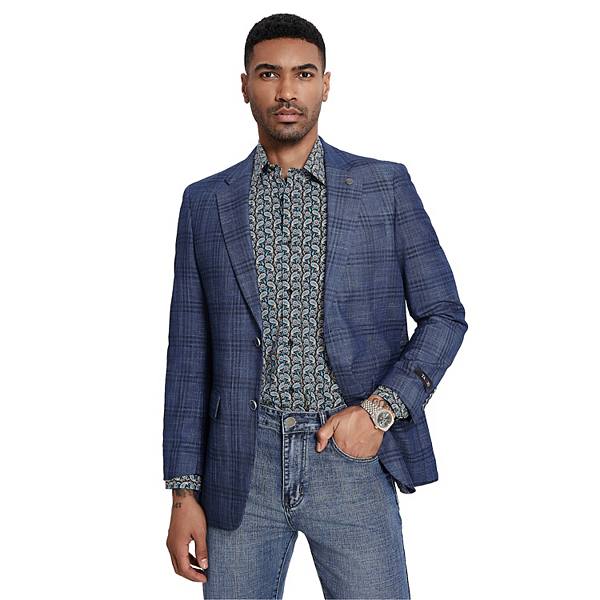 Men's Glen Plaid Jacket Blazer Only Tazzio