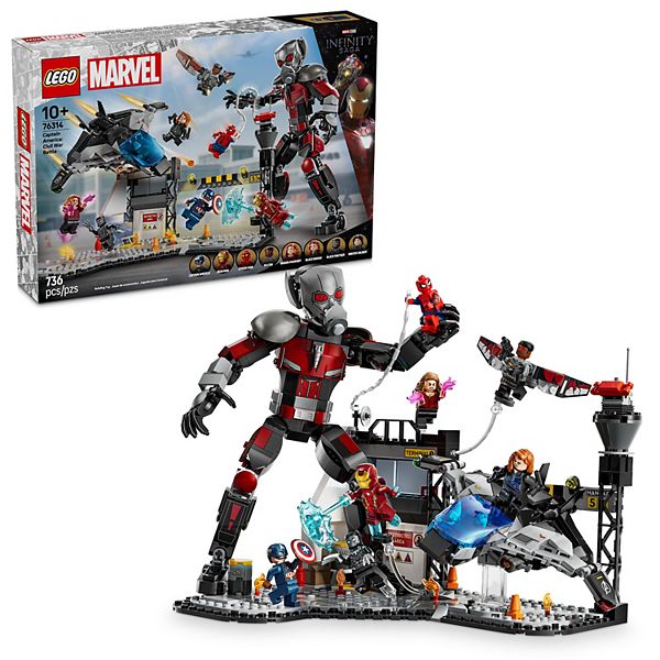 Игровой набор LEGO Marvel Капитан Америка: Гражданская война 76314, 736 деталей, 8 фигурок Lego