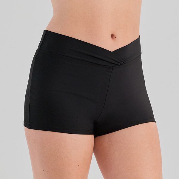 Women's Freshwater Crossover Banded Boyshort Swim Bottoms Freshwater