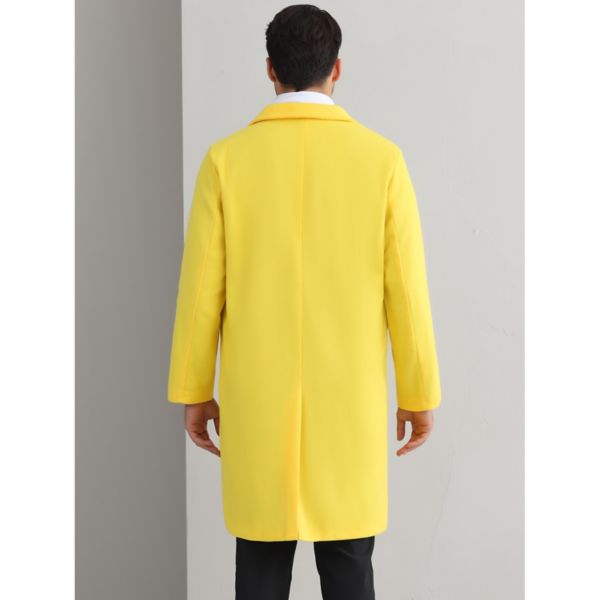 Winter Coats for Men's Notched Collar Double Breasted Long Trench Coat Lars Amadeus