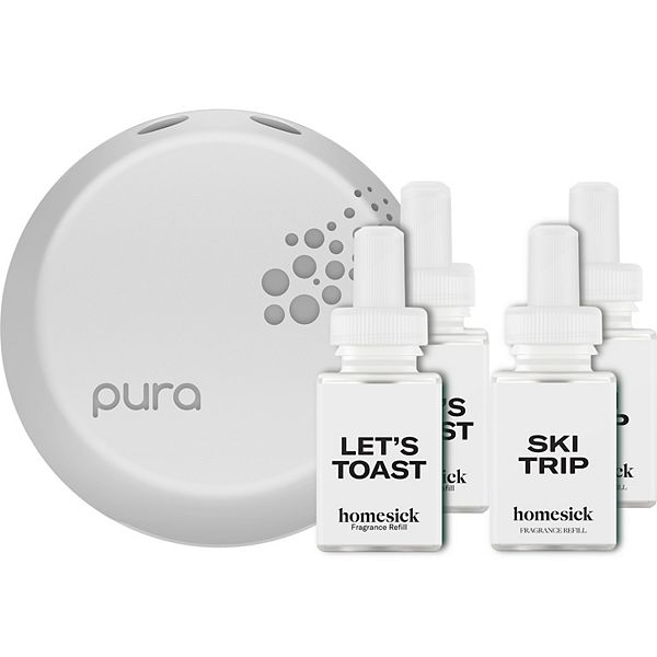 Pura Pura 3 Smart Fragrance Diffuser Set with 4 Homesick Refills Pura