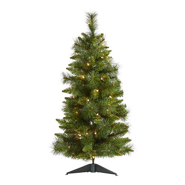 nearly natural 3-ft. New Haven Pine Pre-Lit Artificial Christmas Tree Nearly Natural