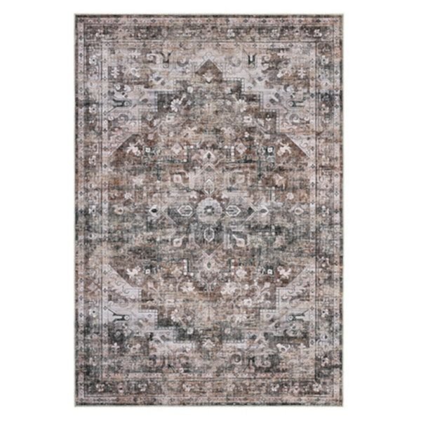 Glowsol Vintage Oriental Floral Print Area Rug Washable Soft Indoor Floor Carpet GlowSol