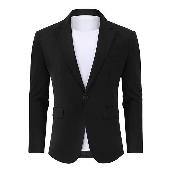 Men's Casual Blazer Jacket One Button Sport Coat Lightweight Slim Fit Suit Kojooin