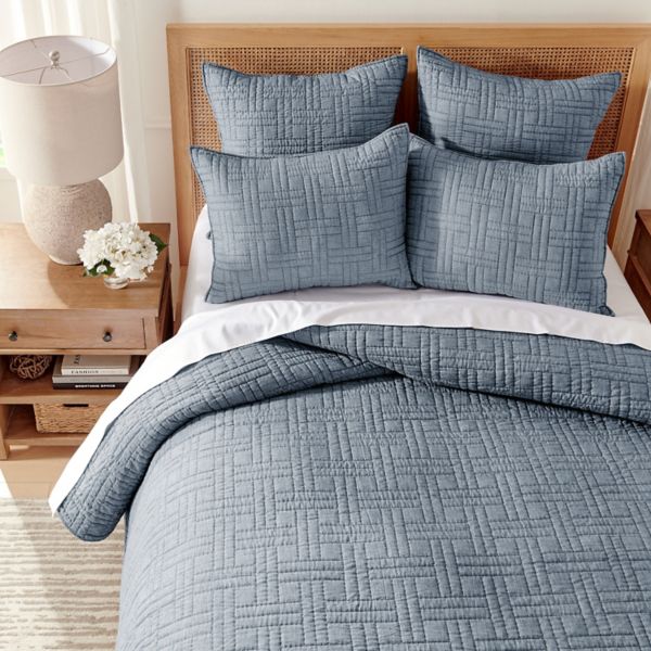 Levtex Home Melange Stitch Natural Quilt Set or Euro Sham Set Levtex