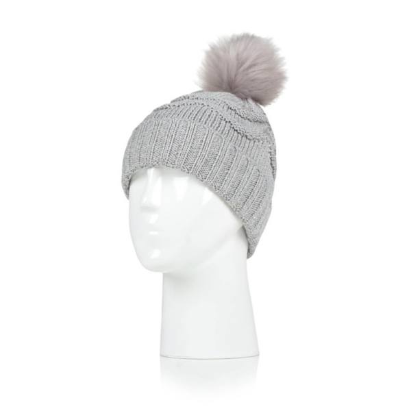 Women's Heat Holders Heatweaver Textured Pom Pom Hat Heat Holders