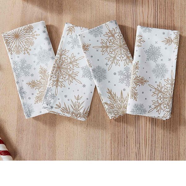 Avanti Snowflakes 4-pc. Dinner Napkin Set Avanti