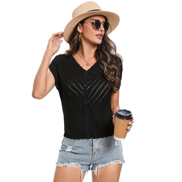 Women's V-neck Sleeveless Knit Sweater Vest Casual Solid Tank Top Missky