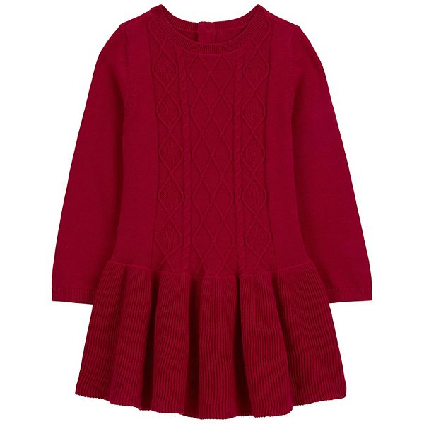 Toddler Girl Carter's Cable Knit Sweater Dress Carter's