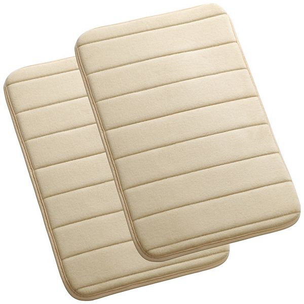 Memory Foam Bath Area Mat Rug With Durable Pvc Backing Set Of 2, 17" X 24" PiccoCasa