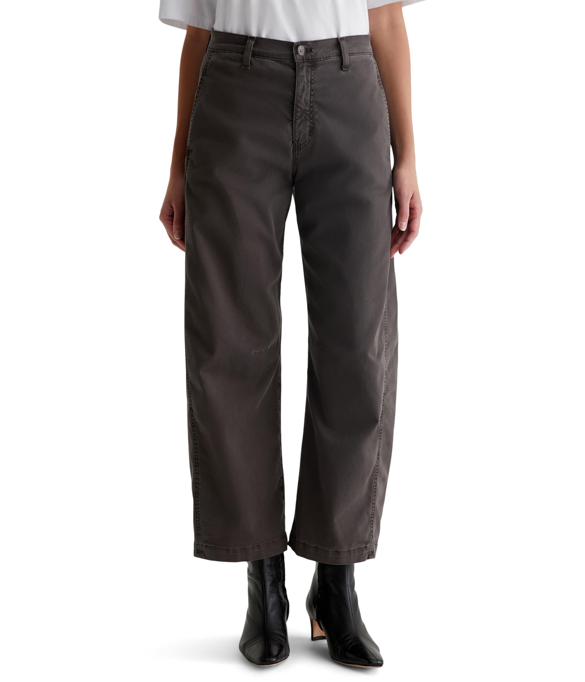 Fiona Hise Rise Barrel Chino in Sulfur Misty Grey AG Jeans