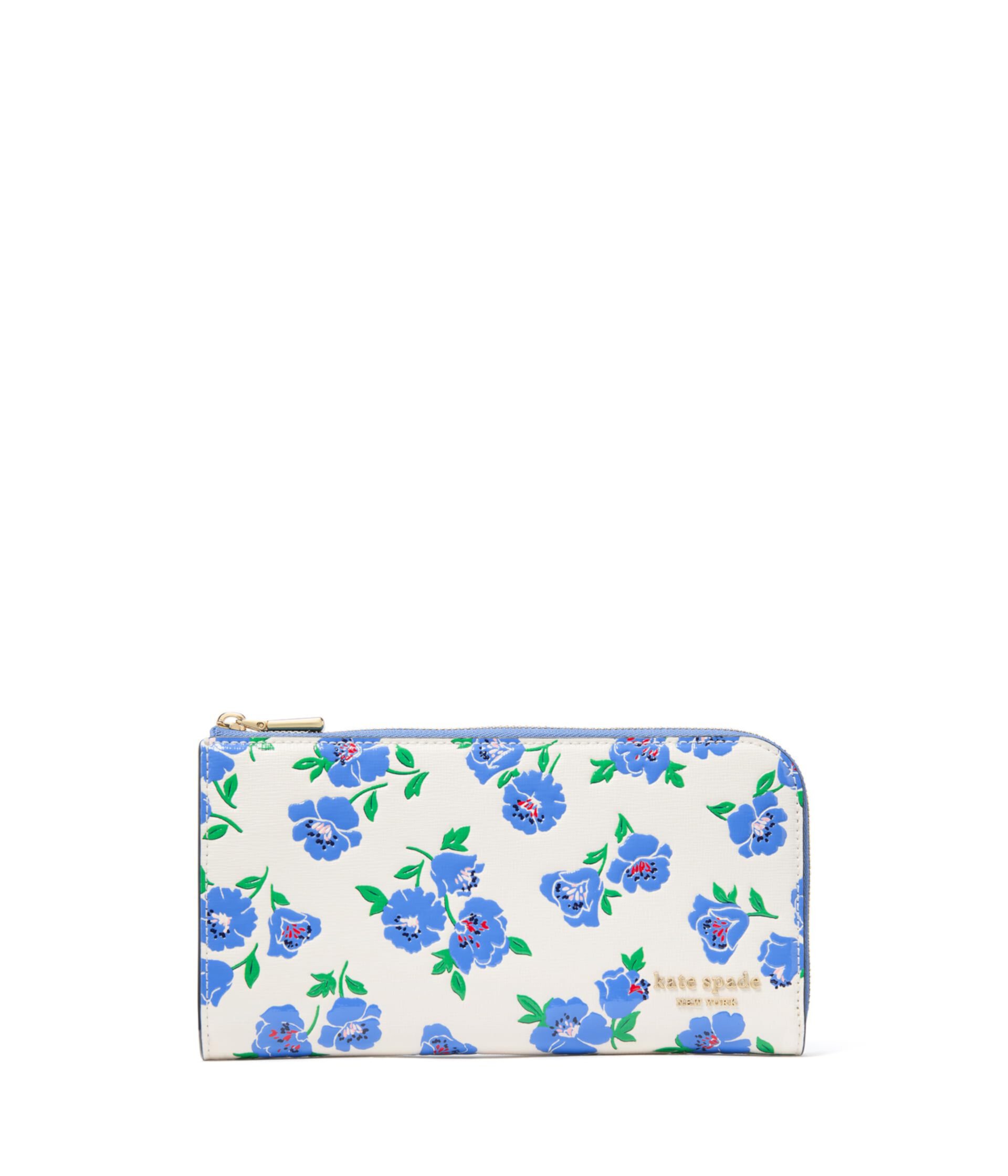 Devin Springtime Blooms Zip Around Continental Wallet Kate Spade New York