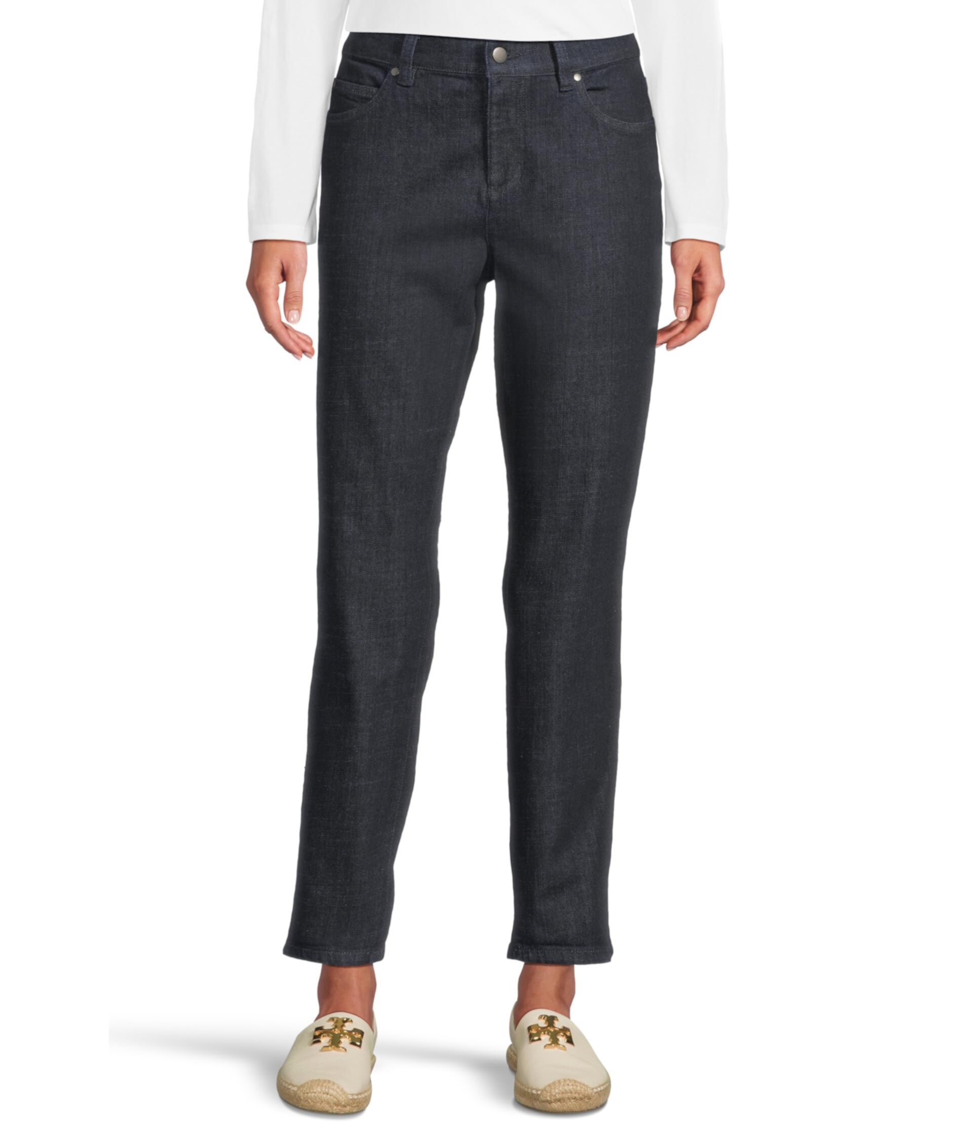 High Waisted Slim Ankle Pants Eileen Fisher