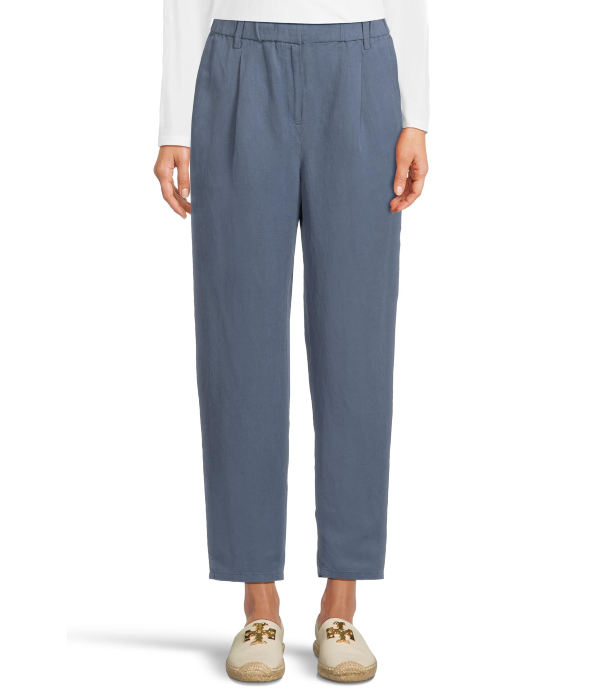 Petite Ankle Pleated Pants Eileen Fisher