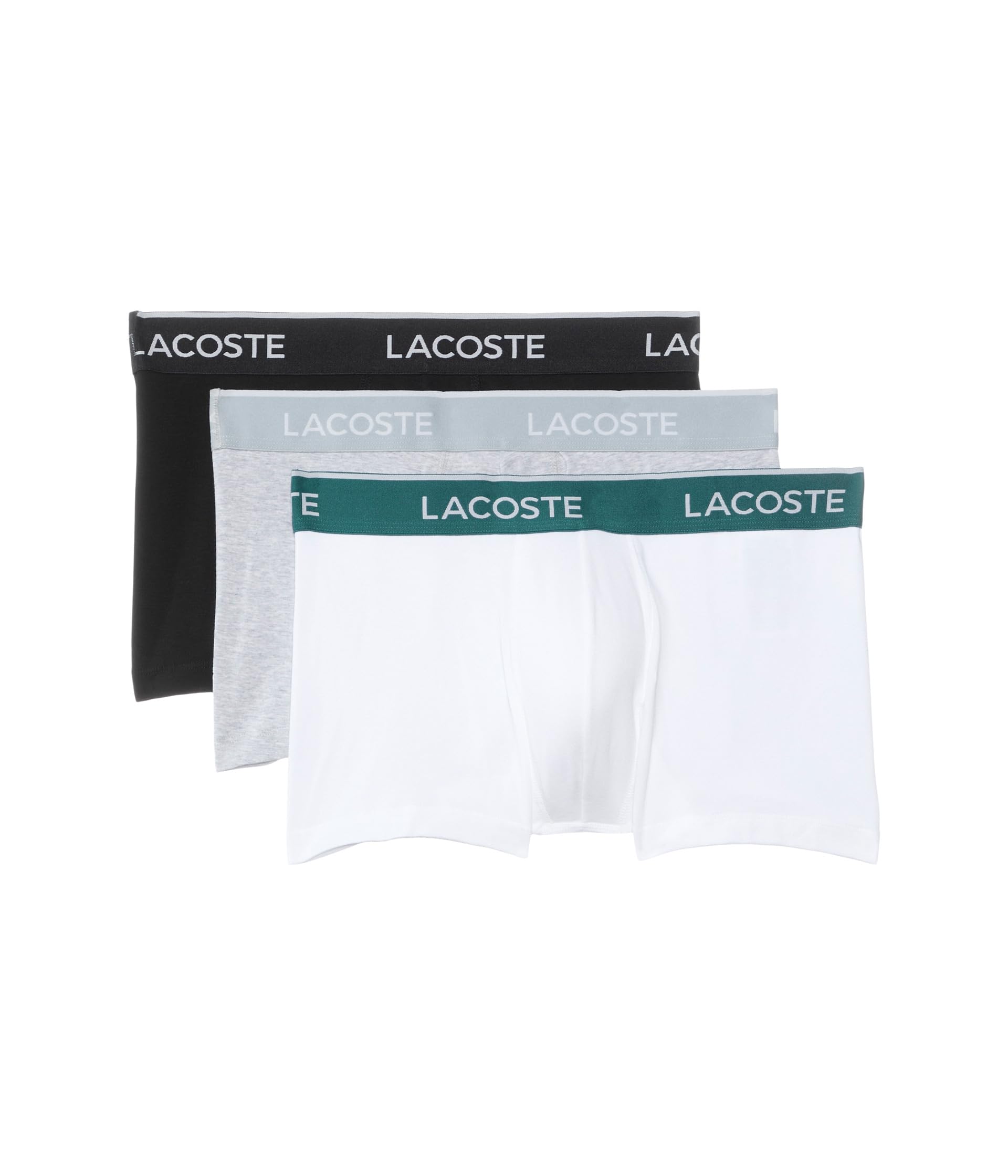 Мужские трусы из хлопкового стрейча Lacoste, комплект из 3 штук: комфортная посадка и мягкая внутренняя отделка Lacoste