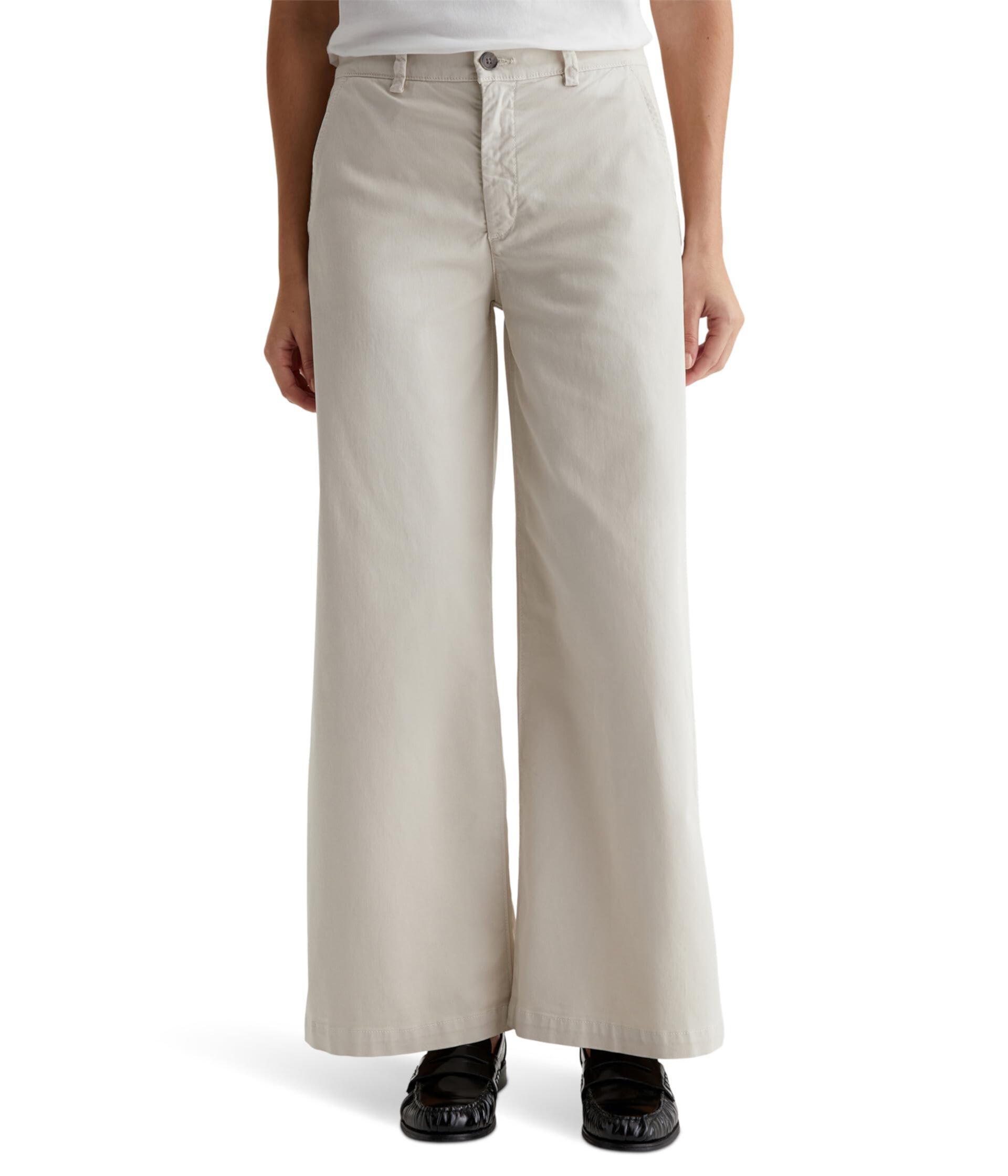 Caden Mid-Rise Wide Leg Pants in Pumice AG Jeans