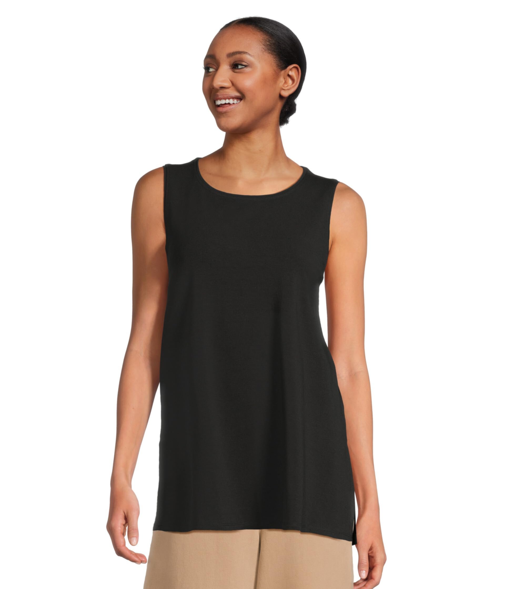 Jewel Neck Long Shell Eileen Fisher