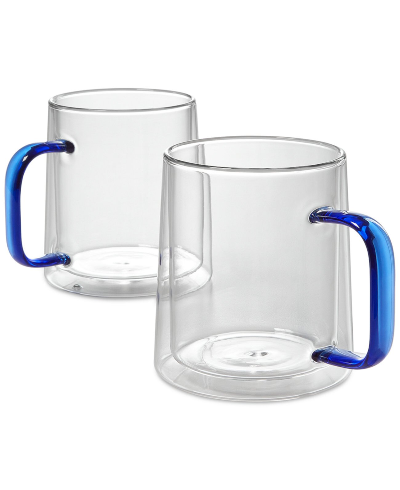 Blue Handle Glass Mugs, Set of 2, Exclusively at Macy's The Cellar