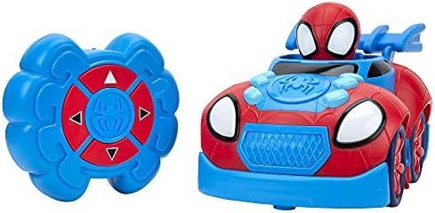 Marvel Spidey and His Amazing Friends Web Crawler RC - Remote-Controlled Vehicle - Features Built-in Super Hero with 4 Controller Functions, Blue & Red Spidey and His Amazing Friends