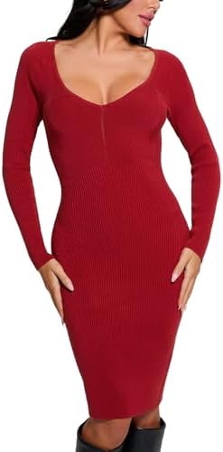 GUESS Women's Long Lseeve Josie Cardi Sweater Dress Guess