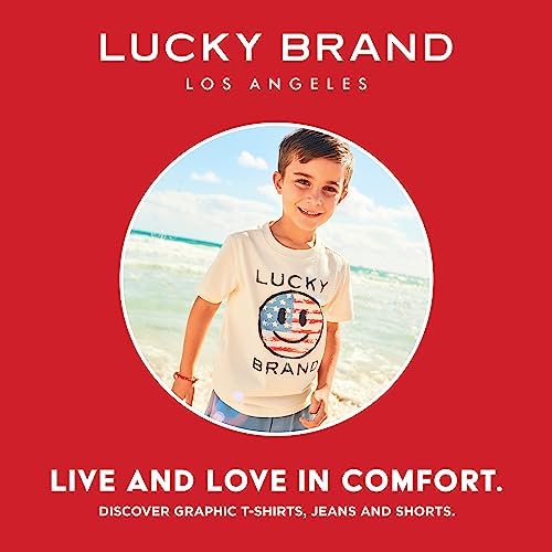 Lucky Brand Boys' Short Sleeve Key Solid Crew Neck T-Shirt, Soft, Comfortable, Relaxed Fit Lucky Brand