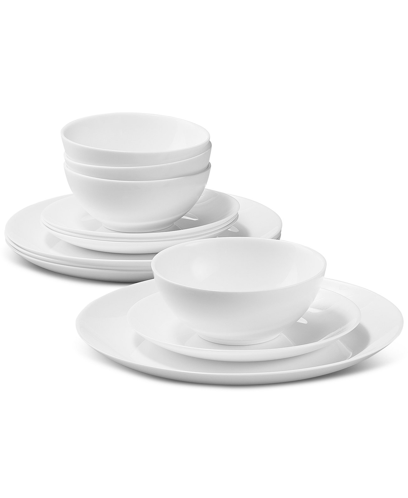 Opal Glass 12 Pc. Coupe Dinnerware Set, Service for 4, Exclusively at Macy's Arch Studio