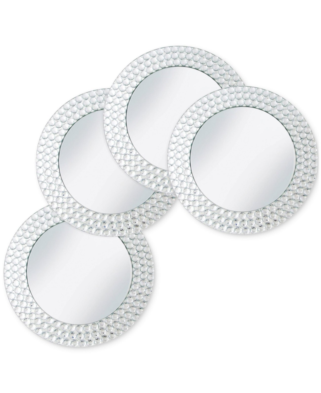 Triple-Bead Mirror Glass Charger Plates, Set of 4 American Atelier