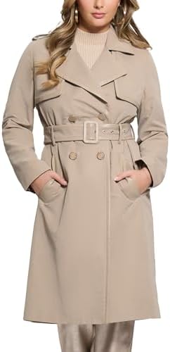 GUESS Women's Eco Jenny Faux Leather Details Trench Guess