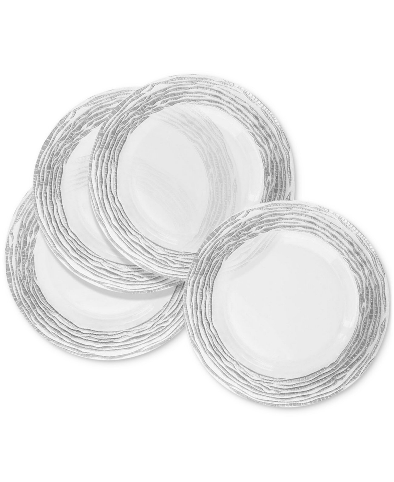 Arizona Silver/Clear Glass Charger Plates, Set of 4 American Atelier