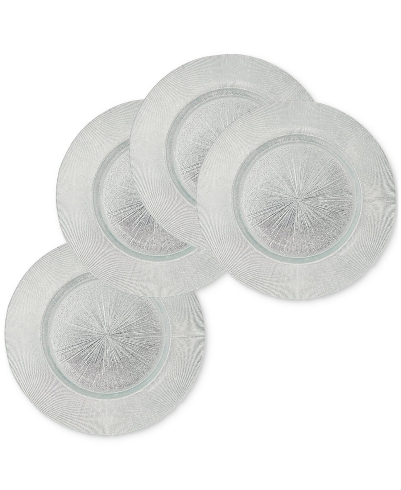 Silver Antiqued Glass Charger Plates, Set of 4 American Atelier