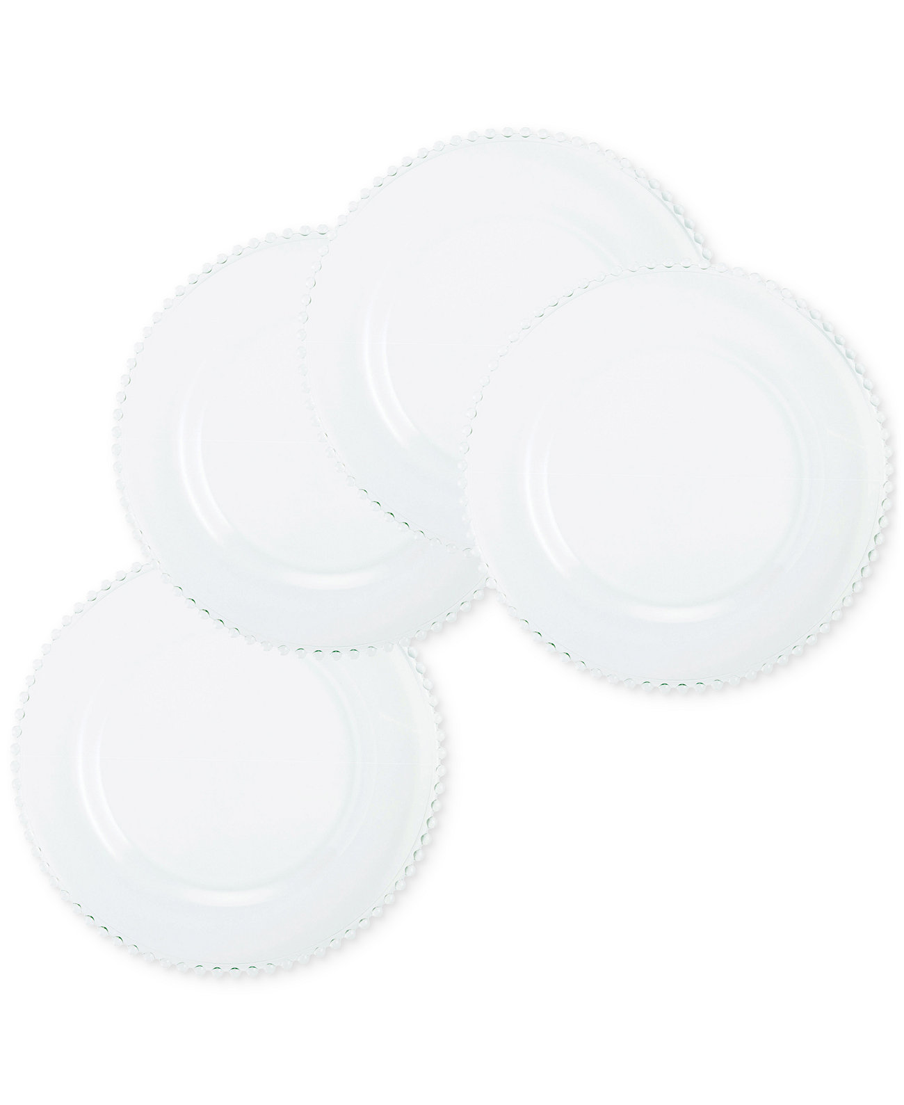 Beaded Clear Glass Charger Plates, Set of 4 American Atelier