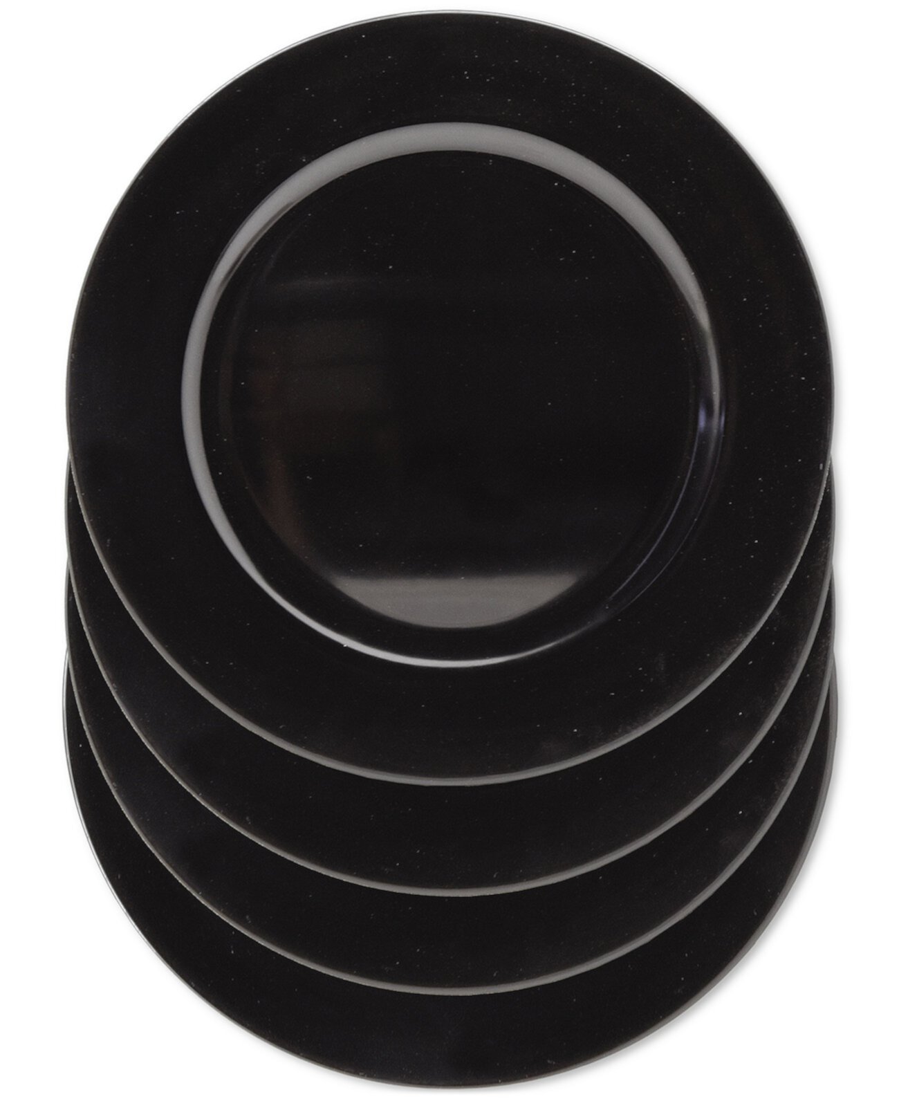 Black Round Charger Plates, Set of 4 American Atelier