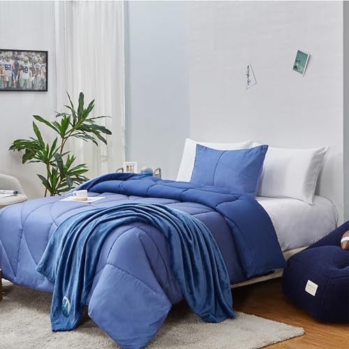 Aeropostale 2 Piece Marshmallow Wave Bedroom Comforter and Matching Sham Set,Twin,Navy Blue Aeropostale