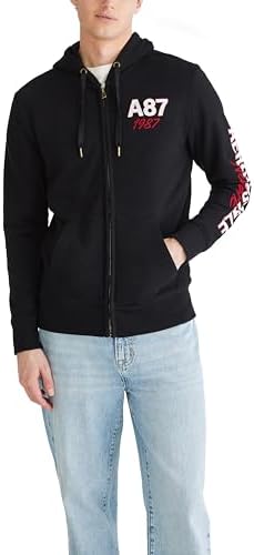 AEROPOSTALE Men's Aero Logo Full Zip Hoodie-Left Chest Aeropostale