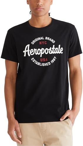 AEROPOSTALE Men's Circle Script Short Sleeve Tee Aeropostale