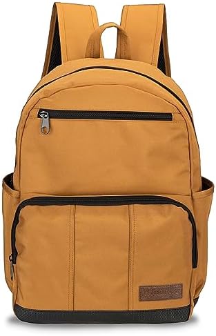 Wrangler Industry Backpack Classic Logo Water Resistant Casual Daypack with Padded Laptop Notebook Sleeve (Black) Wrangler