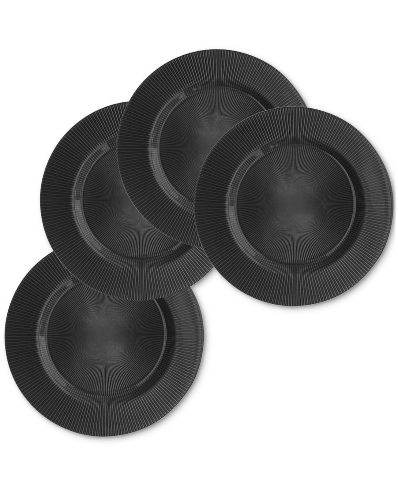 Sunray Black Glass Charger Plate 13", Set of 4 American Atelier