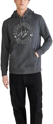 AEROPOSTALE Men's Aero Logo Popover Hoodie-Circle Aeropostale